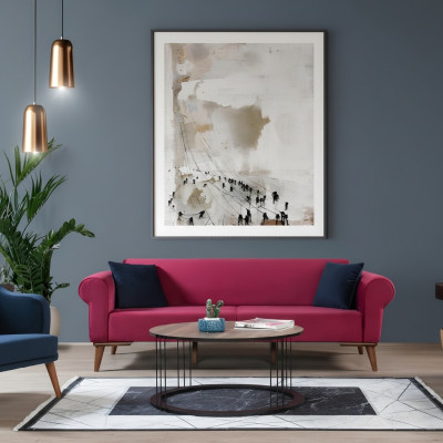 Designer Sofa 3 Sitzer Big Couch Dreisitzer Textil Polster Möbel