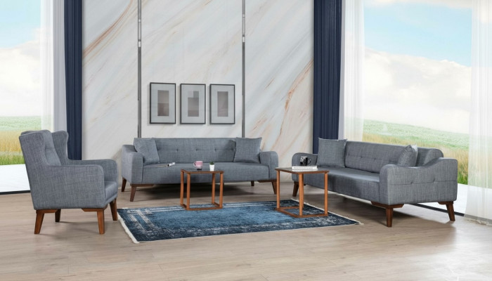 Sofagarnitur 3+3+1 Sitz Komplette Garnitur Sofa Sessel Textil 3 tlg
