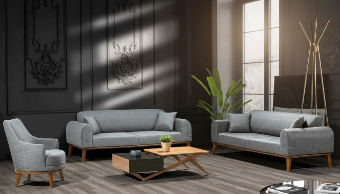 Sofagarnitur 3+3+1 Sitzer Design Sofa Polster Couch Modern Samt