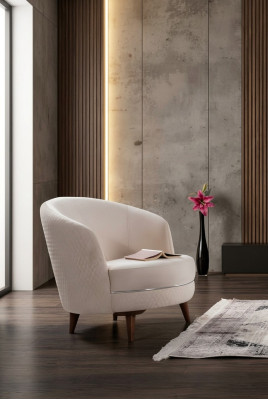 Beige Elegante Sessel Einsitzer Design Wohnzimmer Polster Möbel