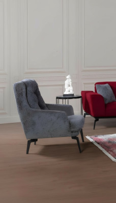 Grau Moderne Sessel Einsitzer Designer Wohnzimmer Möbel Lehnstuhl