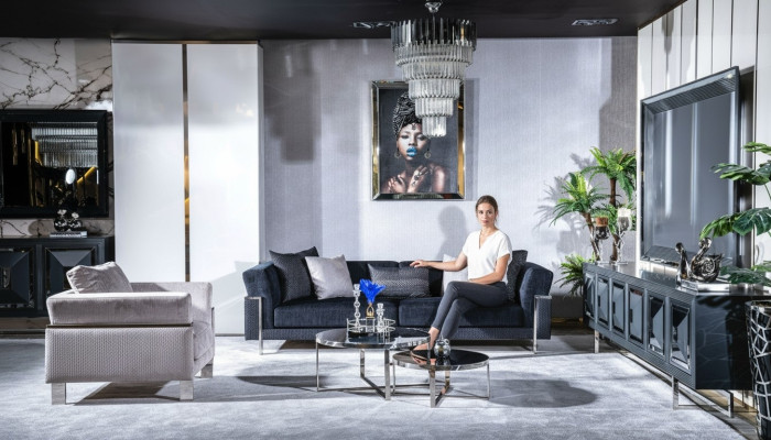 Wohnzimmer Sofagarnitur 3+1 Sitzer Couchtisch Sofa Sessel Set 4tlg.