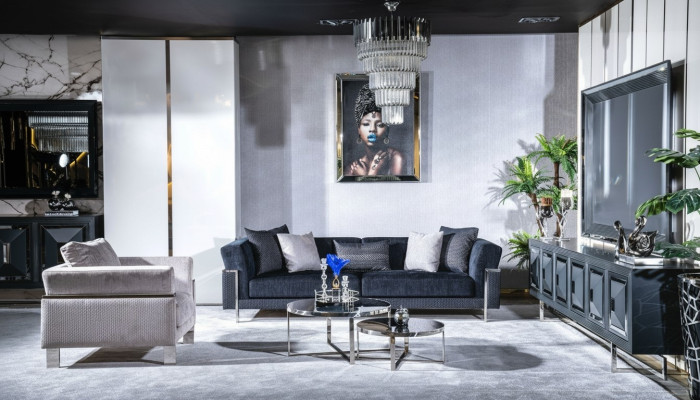 Wohnzimmer Sofagarnitur 3+1 Sitzer Couchtisch Sofa Sessel Set 4tlg.