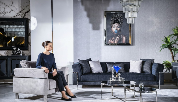 Wohnzimmer Sofagarnitur 3+1 Spiegel Couchtisch Sitzer Garnitur Design