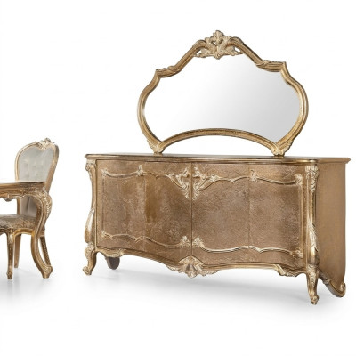 Set Kommode Mit Spiegel Garnitur Kommoden Holz Gruppe Sideboard Möbel Barock