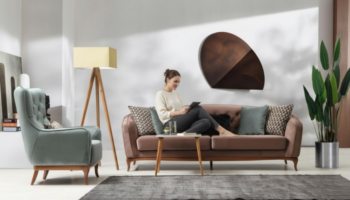 Garnitur Sofagarnitur Luxus Sofa 4+1 Sitz Gruppe Wohnzimmer Stoff Design Möbel