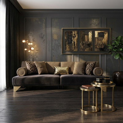 Dreisitzer Sofa 3 Sitzer Luxus Sofas Wohnzimmer Couch Stoff Couchen 260cm Möbel