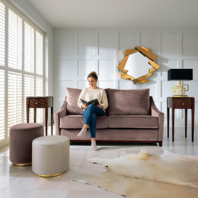 Wohnzimmer Set Sofa Couch Beistelltisch Hocker Sofas Couchen Möbel Textil 3tlg.