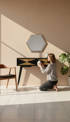 Konsolentisch Tisch Konsole Kommode Abstelltisch Holz Modern Luxus Gold Design