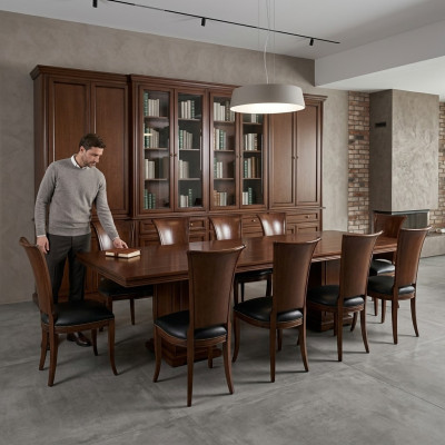 Hochwertiger Konferenztisch Set Tisch 10x Stühle Möbel Holz Tische Büro Luxus