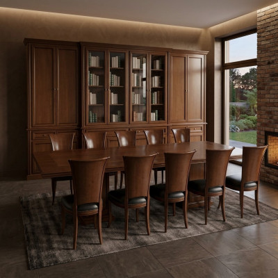 Hochwertiger Konferenztisch Set Tisch 10x Stühle Möbel Holz Tische Büro Luxus