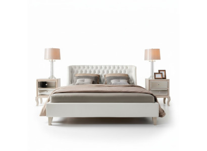 Luxus Schlafzimmer Bett Nachttisch Garnitur Doppelbett Betten 3tlg Modern Weiß