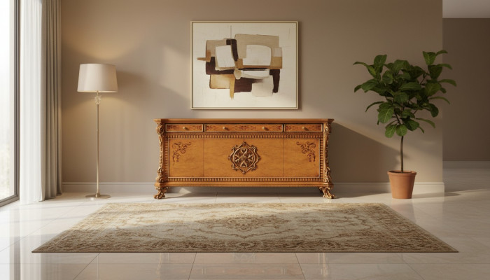 Luxus Kommode xxl Sideboard Kommoden Holz Anrichte Möbel Schrank Braun