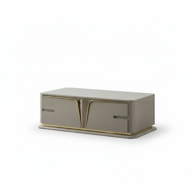 Moderner Couchtisch Wohnzimimermöbel Edelstahlmöbel Holz Design Beige