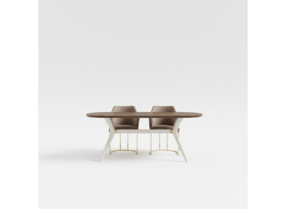 Essgruppe Esszimmer Luxus Essecke Esstisch Tisch Stühle Braun Set 5tlg