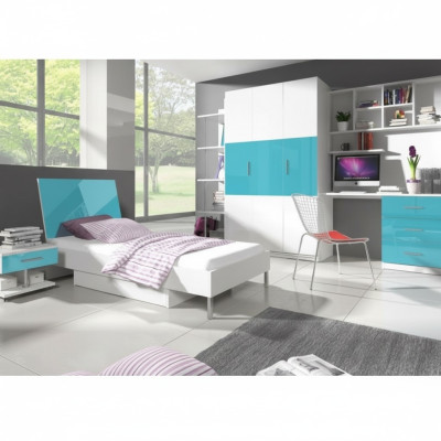 Designer Kinderzimmer Jugendzimmer Schlafzimmer Tisch Bett Kommode Schrank 5tlg
