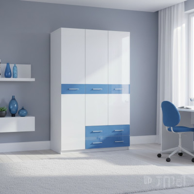 Kleiderschrank Schrank für Jugendzimmer Möbel Design Jugend Schlafzimmer blau