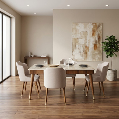 Esszimmer Holz Tische Essgruppe Set Stuhl Gruppe Neu Tisch 4x Design Stühle 5tlg