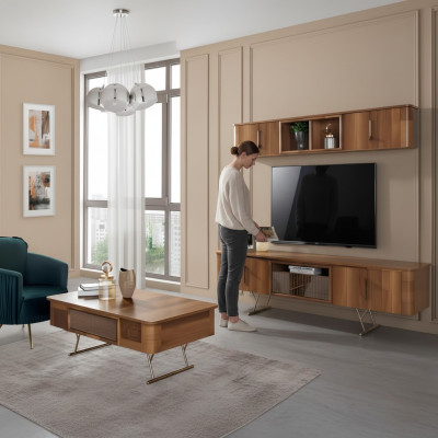 Wohnzimmer Möbel Wohnzimmer Wandregal tv Schrank Wandschränke Regal Holz Möbel
