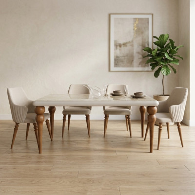 Esszimmer Set Tisch 4x Stühle Stuhlgruppe Garnitur 5tlg Esstisch Garnitur Tisch