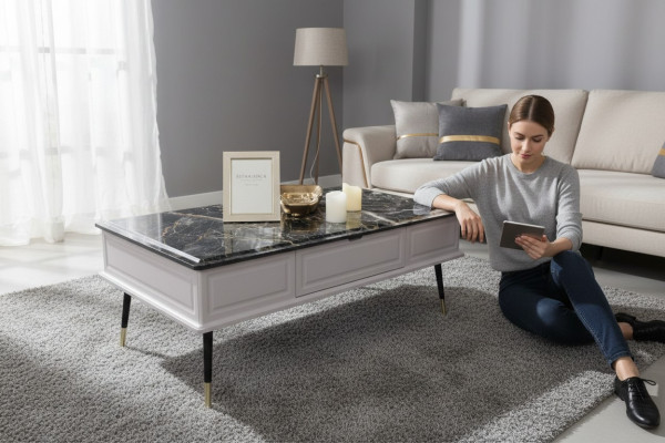 Wohnzimmer Couchtisch Steinoptik Tisch Beistelltisch Sofa Tische Wohnzimmer 