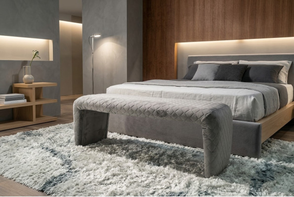 Designer Hocker Fußhocker Beistellhocker Ottomane Chaiselounge Sitzbank Textil