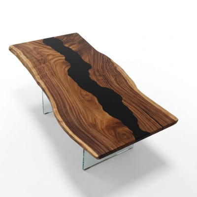 Table Epoxidharz Esstisch Echtes Holz Massiv Tische 183x90 Flusstisch