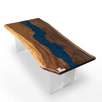 Esstisch Meer Wasser River Echtes Holz Flusstisch 200x90 Tische Epoxidharz Neu
