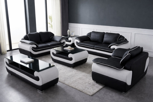 Sofagarnitur 5 tlg. rtv Couch Tisch 321 Sitz Garnitur Moderne Sessel Sofa + USB