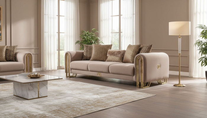 Designer Couchen Polster Sofa Sofas 3 Sitzer Dreisitzer Stoffsofa Wohnzimmer Neu