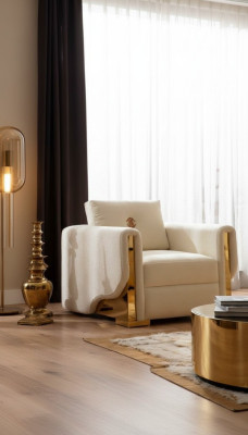 Design Einsitzer Sessel Textil Wohnzimmer Lounge Metall Luxus Design Sofa Möbel