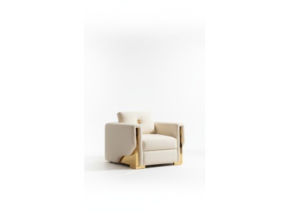 Design Einsitzer Sessel Textil Wohnzimmer Lounge Metall Luxus Design Sofa Möbel