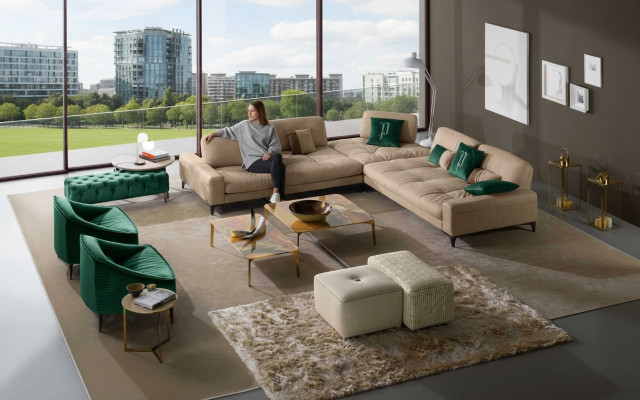 Leder L-Form Luxus Sofas Sofas Ecke Ecksofa Couch Italienische Möbel