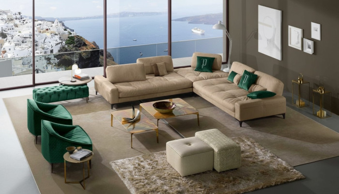 Leder L-Form Luxus Sofas Sofas Ecke Ecksofa Couch Italienische Möbel