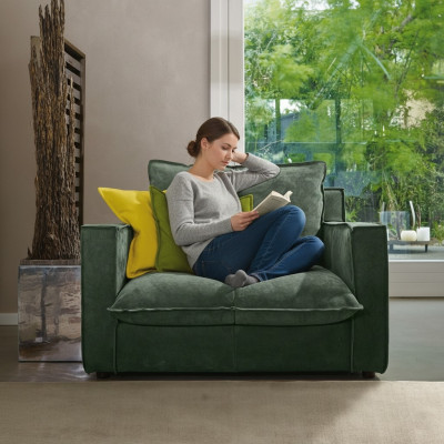 Sessel Polster Möbel Relax Design Möbel Grün Lounge Luxus Einsitzer Prianera