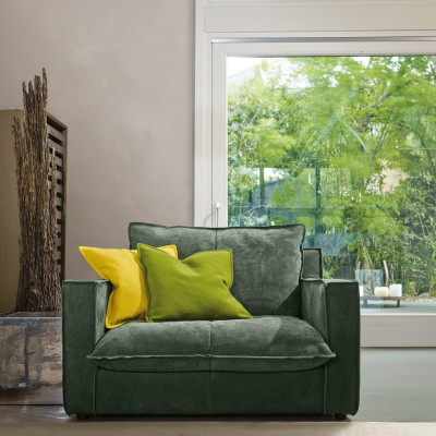 Sessel Polster Möbel Relax Design Möbel Grün Lounge Luxus Einsitzer Prianera
