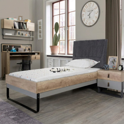 Designer Jugendzimmer Schlafzimmer Bett Nachttisch Schreibtisch 3tlg.