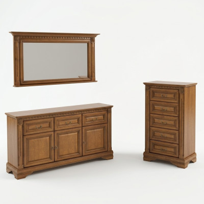 Kommode 160cm mit Spiegel Landhaus Stil Möbel Kommoden Sideboard Holz