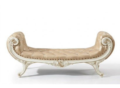 Bank Schlafzimmer Chaiselounge Hocker Ottomane Chesterfield Leder Neu