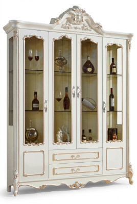 Vitrine Schränke Vitrinen Holz Luxus Wohnzimmer Möbel Schrank Barock