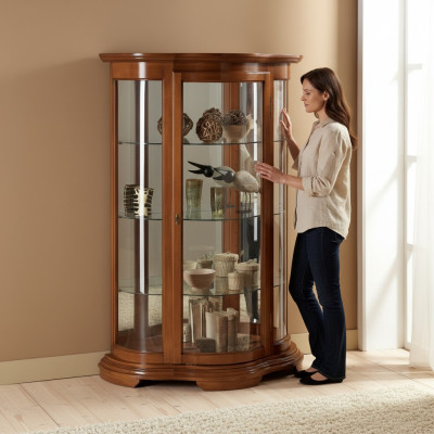 Luxus Holz Vitrine Anrichte Design Schränke Braun Italienische Möbel Schrank Neu