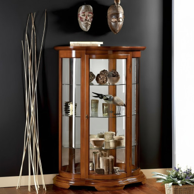 Luxus Holz Vitrine Anrichte Design Schränke Braun Italienische Möbel Schrank Neu