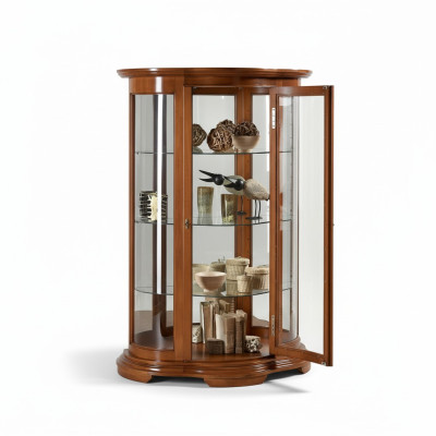 Luxus Holz Vitrine Anrichte Design Schränke Braun Italienische Möbel Schrank Neu