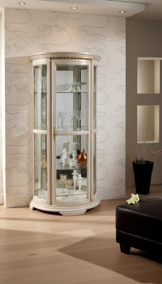 Klassisch Vitrinen Glas Schrank Vitrine Holz Wohnzimmer Luxus Braun Neu Anrichte