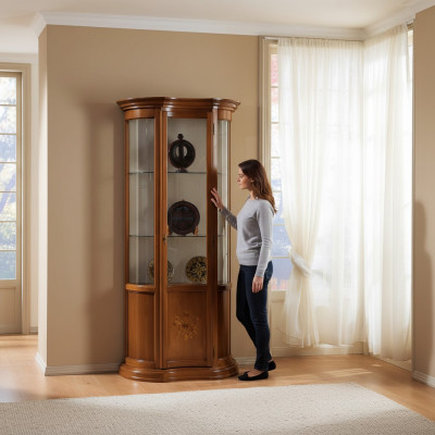 Luxus Holz Vitrine Anrichte Design Schränke Braun Italienische Möbel Neu Schrank