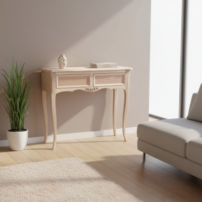 Hochwertige Konsole Tisch Luxus Holz Schlafzimmer Klassische Beige Konsolentisch