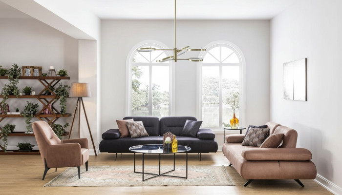 Sofagarnitur 4+3+1 Sitzer Set Design Sofa Polster Couchen Couch Modern Luxus Neu