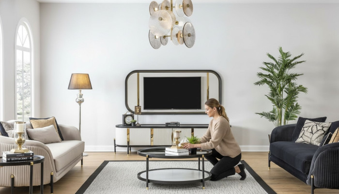 Luxus Set Modern rtv Wohnzimmer Polster Sitz Sofagarnitur 3 + 3 Sitz Couchtisch