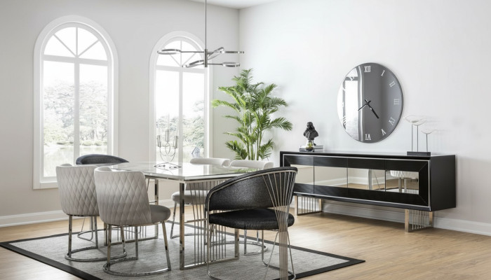 Essgruppe Esszimmer Garnitur Esstisch Set Sideboard Luxus Möbel 4 Stühle Tisch