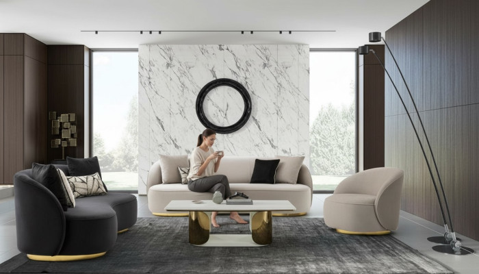 Sofagarnitur 4+3+1 Sitz Set Design Sofas Polster Sitz Couchen Modern Sofa